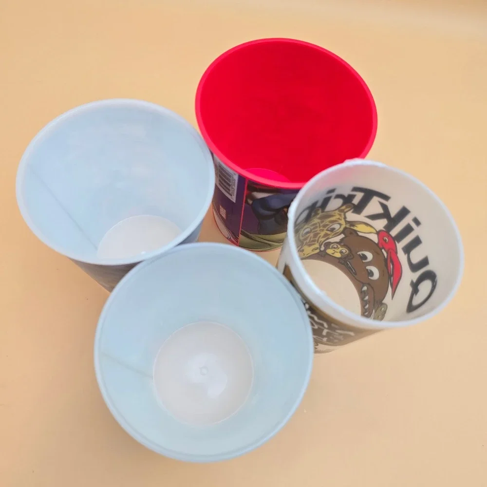 Marvel Avengers LEGO Movie Kwik Trip Plastic Souvenir Cups Lot of 4 Iron Man